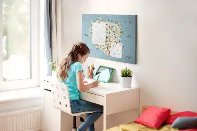 Tableau d’affichage en liège Carte des animaux de la Pologne
