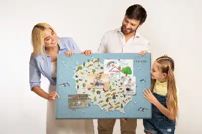 Tableau d’affichage en liège Carte des animaux de la Pologne