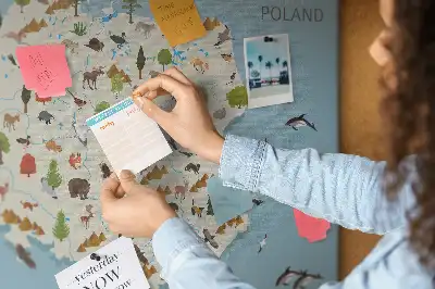 Tableau d’affichage en liège Carte des animaux de la Pologne