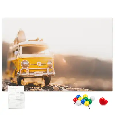Tableau en liège déco Voiture vacances