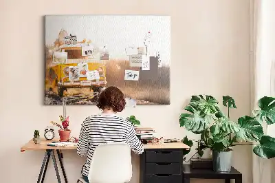 Tableau en liège déco Voiture vacances