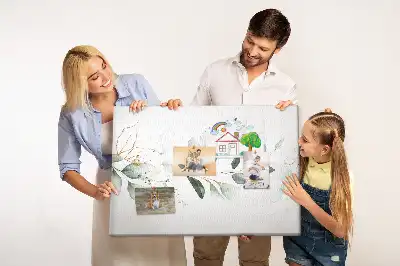 Tableau de liège motif botanique géométrique