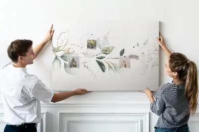 Tableau de liège motif botanique géométrique