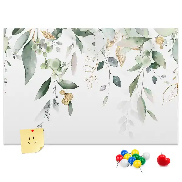 Tableau d’affichage en liège motif feuilles et plantes