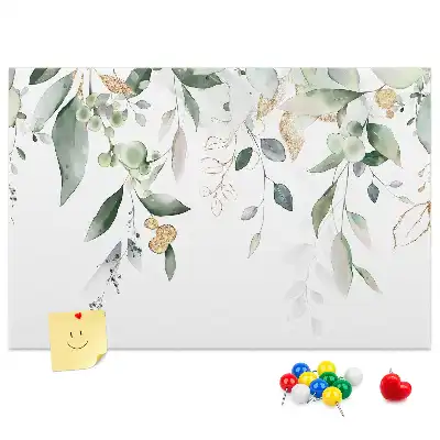 Tableau d’affichage en liège motif feuilles et plantes