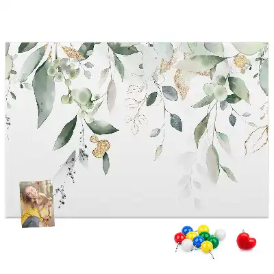 Tableau d’affichage en liège motif feuilles et plantes