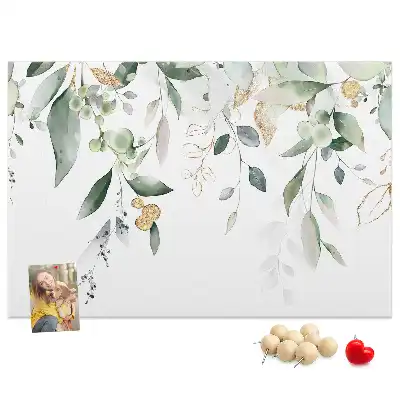 Tableau d’affichage en liège motif feuilles et plantes