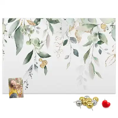 Tableau d’affichage en liège motif feuilles et plantes