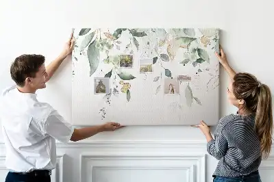 Tableau d’affichage en liège motif feuilles et plantes