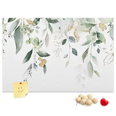 Tableau d’affichage en liège motif feuilles et plantes