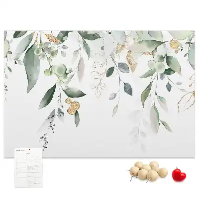 Tableau d’affichage en liège motif feuilles et plantes
