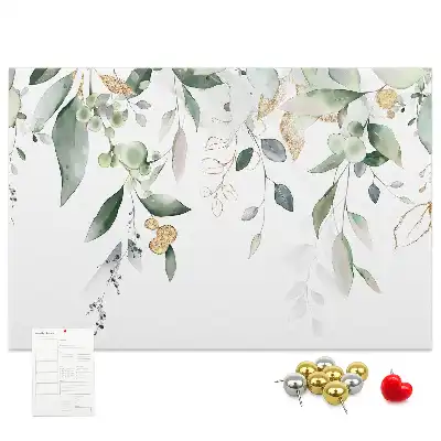 Tableau d’affichage en liège motif feuilles et plantes