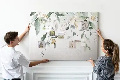 Tableau d’affichage en liège motif feuilles et plantes