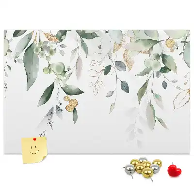 Tableau d’affichage en liège motif feuilles et plantes