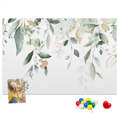 Tableau d’affichage en liège motif feuilles et plantes