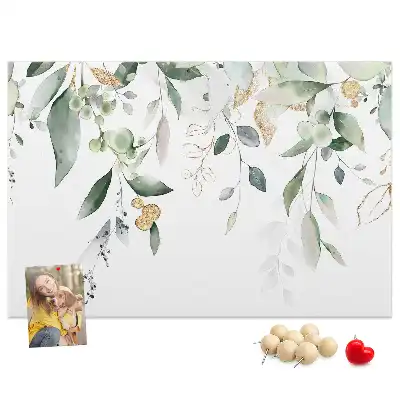 Tableau d’affichage en liège motif feuilles et plantes