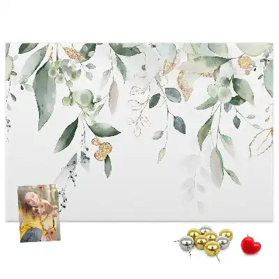 Tableau d’affichage en liège motif feuilles et plantes