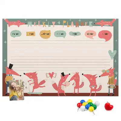 Tableau d’affichage en liège Organisateur hebdomadaire pour enfants