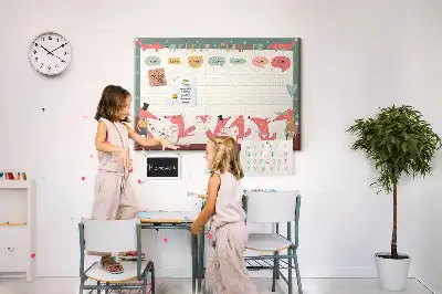 Tableau d’affichage en liège Organisateur hebdomadaire pour enfants