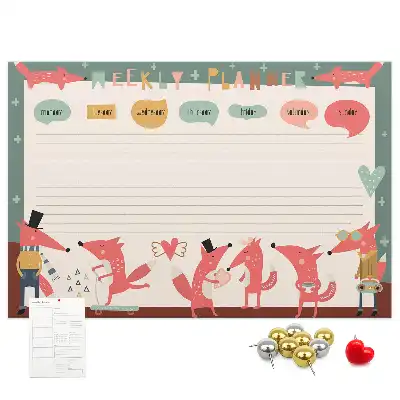 Tableau d’affichage en liège Organisateur hebdomadaire pour enfants