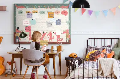 Tableau d’affichage en liège Organisateur hebdomadaire pour enfants