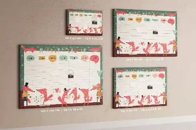 Tableau d’affichage en liège Organisateur hebdomadaire pour enfants