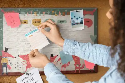 Tableau d’affichage en liège Organisateur hebdomadaire pour enfants