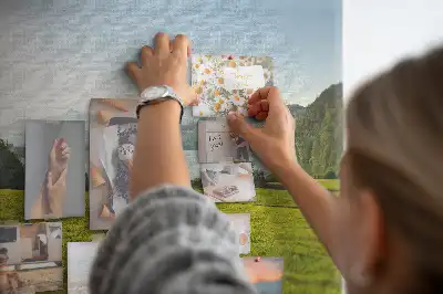 Tableau en liège déco Montagnes champ