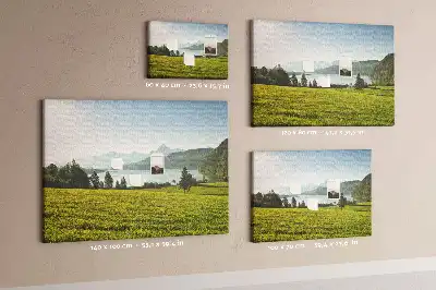 Tableau en liège déco Montagnes champ