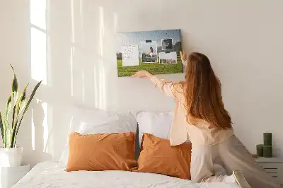 Tableau en liège déco Montagnes champ