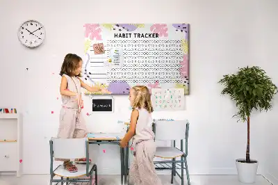 Tableau d’affichage en liège Suivi des habitudes mural