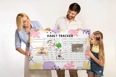 Tableau d’affichage en liège Suivi des habitudes mural
