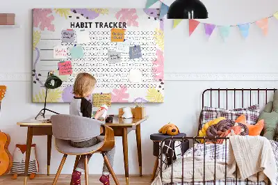 Tableau d’affichage en liège Suivi des habitudes mural