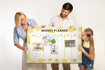 Tableau en liège déco Planificateur hebdomadaire citrons