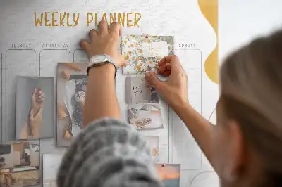 Tableau d’affichage en liège Planning de sept jours pour le mur