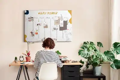 Tableau d’affichage en liège Planning de sept jours pour le mur