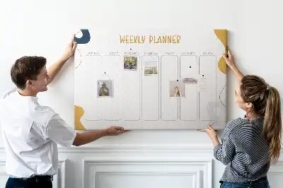 Tableau d’affichage en liège Planning de sept jours pour le mur