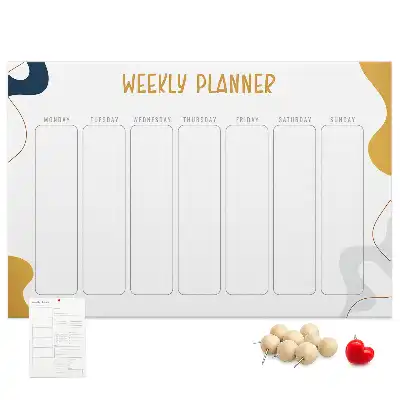 Tableau d’affichage en liège Planning de sept jours pour le mur