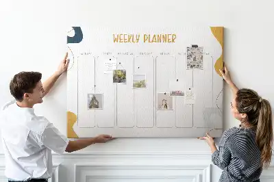 Tableau d’affichage en liège Planning de sept jours pour le mur