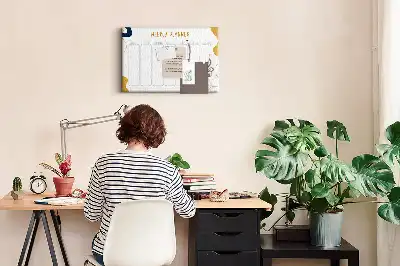 Tableau d’affichage en liège Planning de sept jours pour le mur