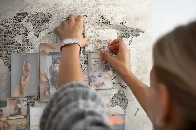 Tableau de liège Carte du monde journal