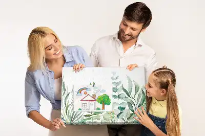 Tableau d’affichage en liège motif feuilles aquarelle