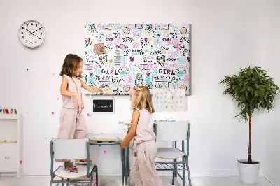 Tableau de liège motif gribouillis