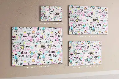 Tableau de liège motif gribouillis