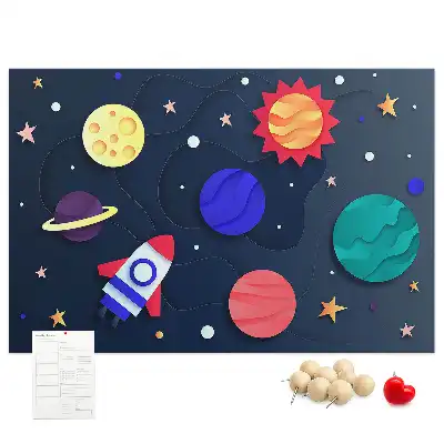 Tableau en liège décoratif Cosmos pour enfants