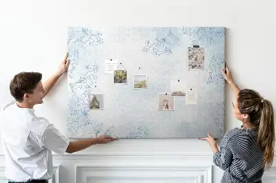 Tableau d’affichage en liège motif croquis de plantes