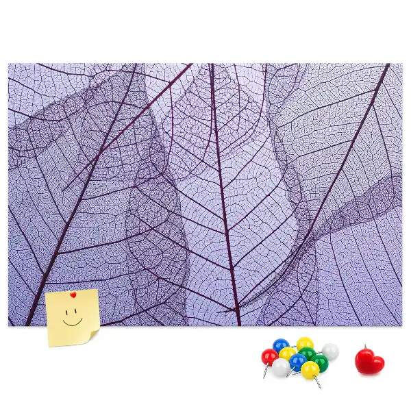 Tableau d'affichage en liège motif feuilles nature
