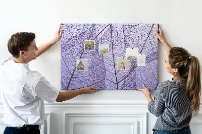 Tableau d'affichage en liège motif feuilles nature