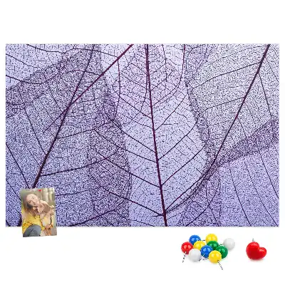 Tableau d'affichage en liège motif feuilles nature