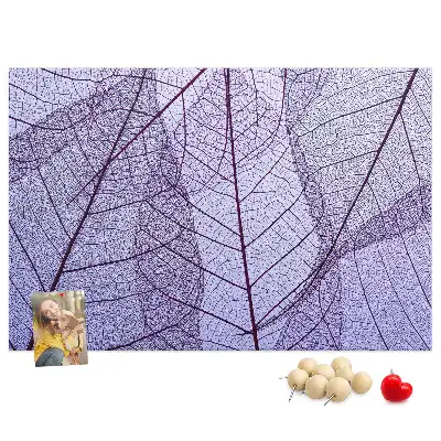 Tableau d'affichage en liège motif feuilles nature